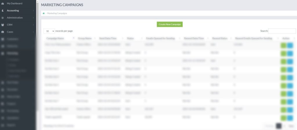 Example of the Case / NCR Monitor in Skynet ERP